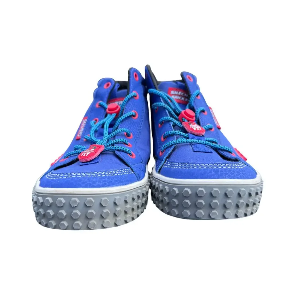 Skechers Kool Brick‎ Kicks Platform Shoes Sneaker Unisex Kids 4.5 Blue Mid Lego